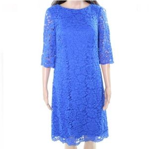 Ralph Lauren Dress Sheath Floral Lace Sleeves